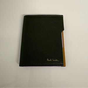 Paul Smith Black Leather Wallet Made in Italy Colorblock Interior